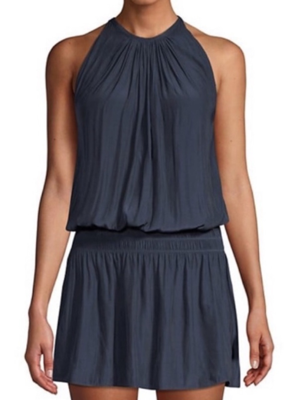 Ramy Brook Paris Blouson Tank Mini Dress Navy Small
